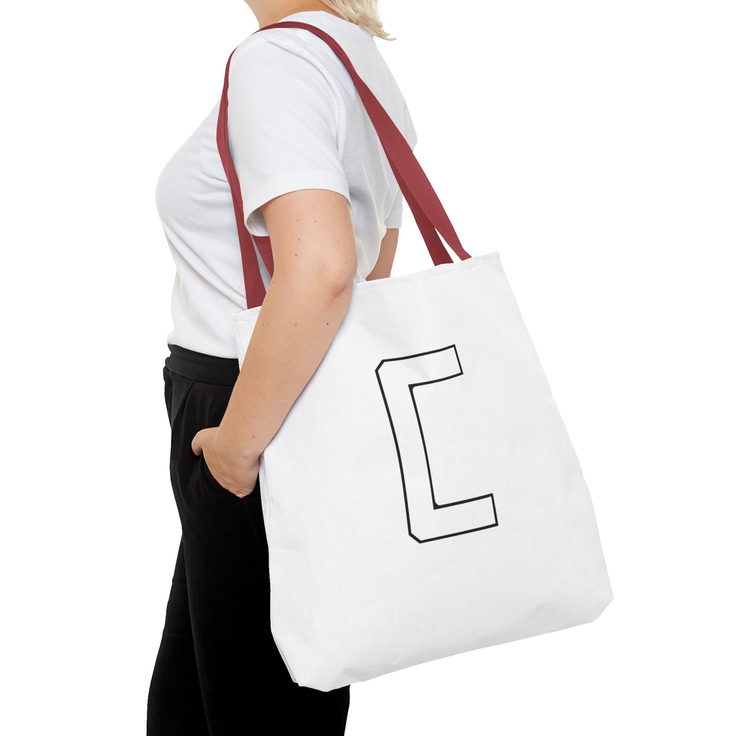 Canfield Tote Bag, White Cardinal & White Canfield "C"