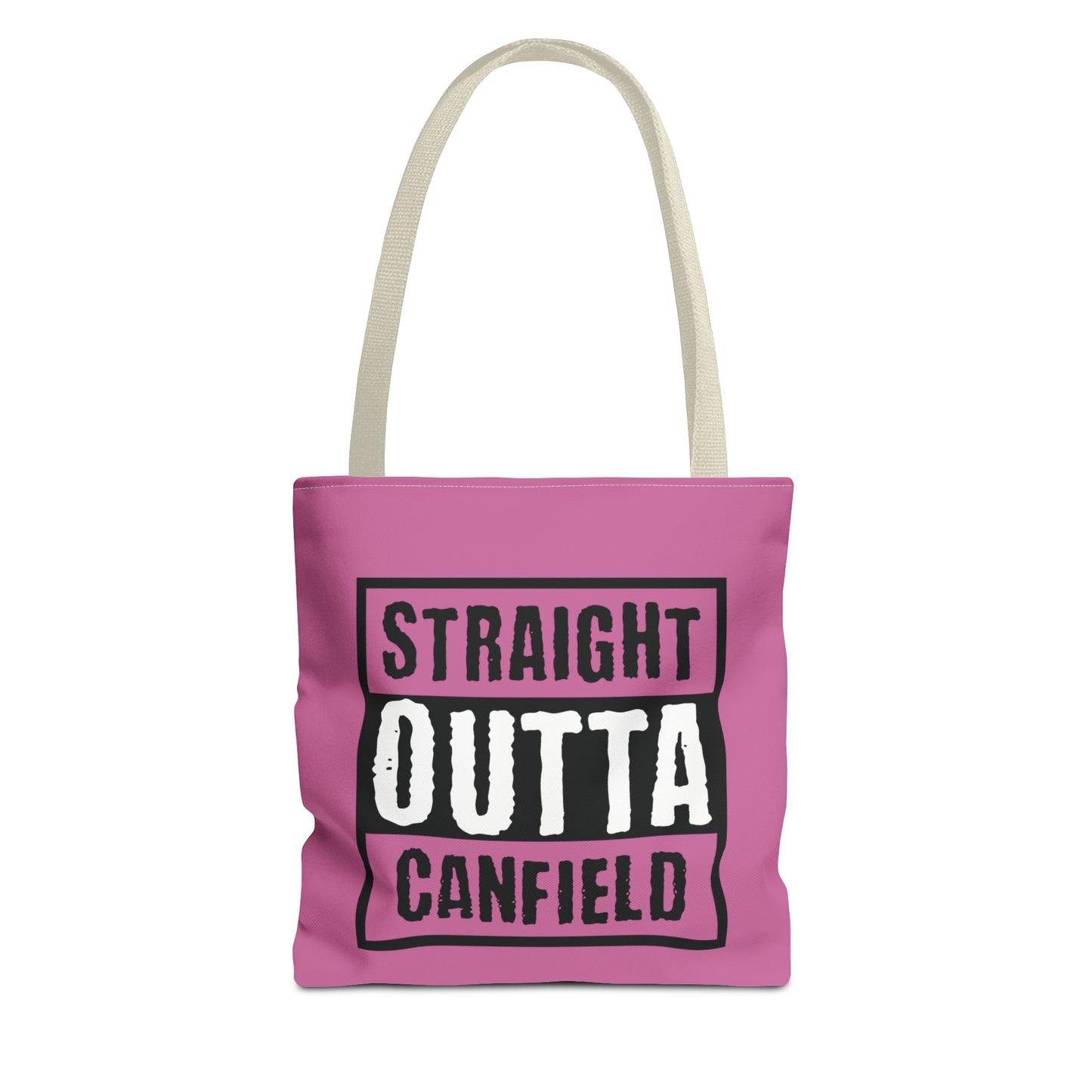 "Straight Outta Canfield" Tote Bag, White Cardinal