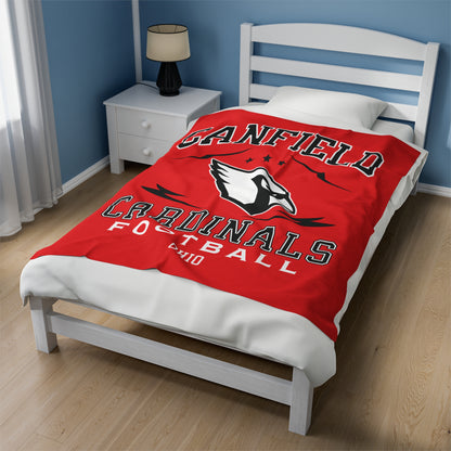 Canfield Football Velveteen Plush Blanket - Perfect for Football Fans, Cozy Home Decor