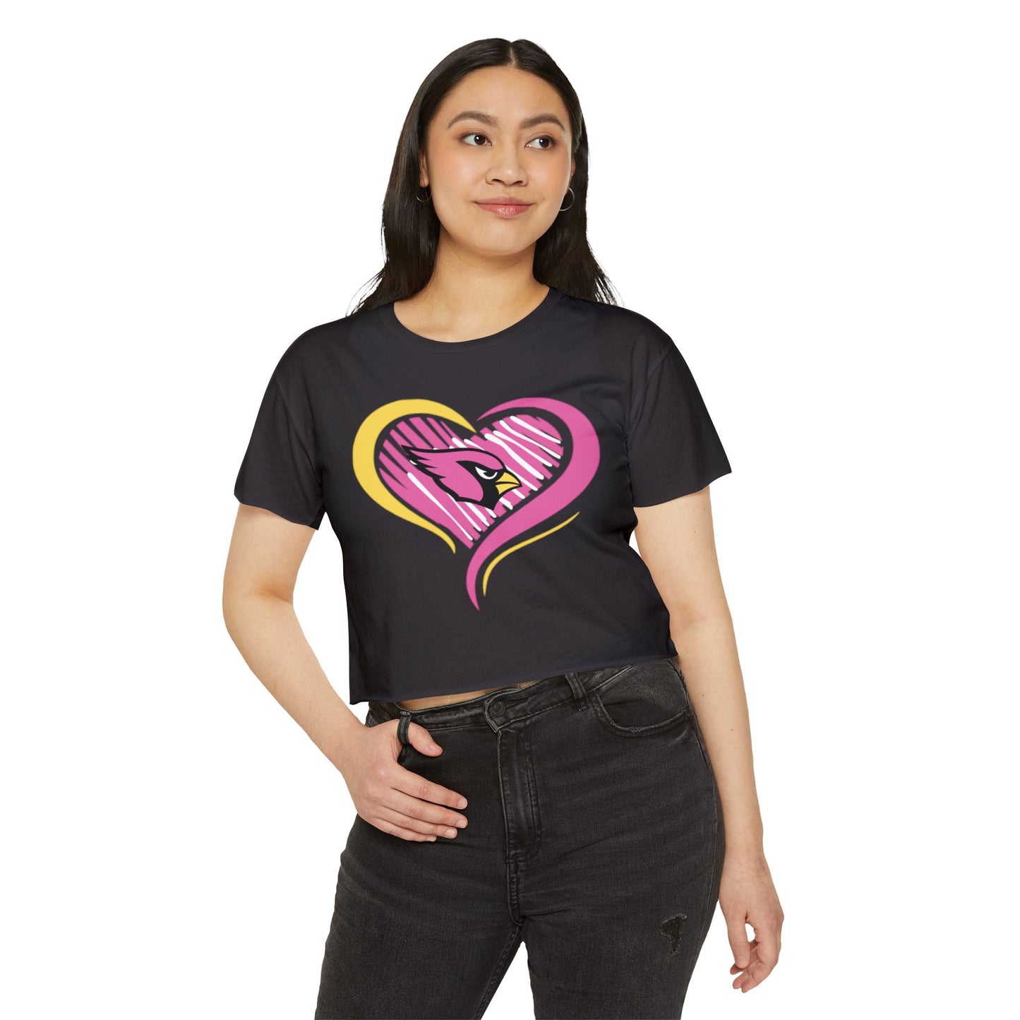 Canfield Heart, Women's Crop Top (Breast Cancer Awareness)