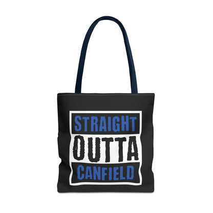 "Straight Outta Canfield" Tote Bag, Black "C"