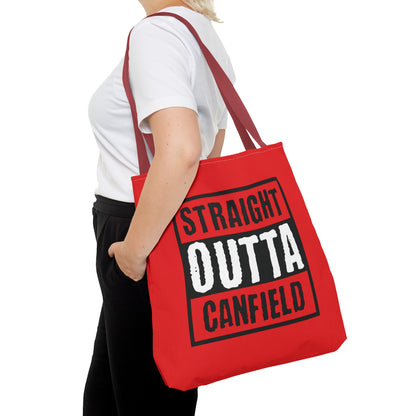 "Straight Outta Canfield" Tote Bag, Black "C"