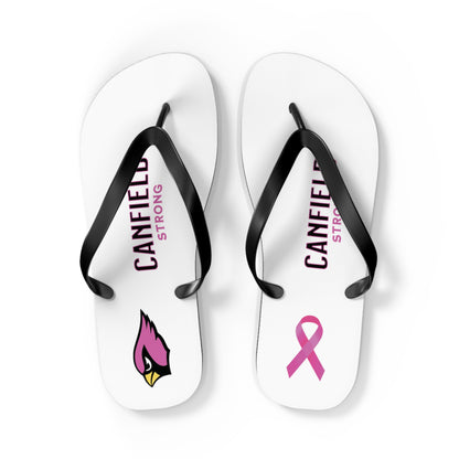 "Canfield Strong" Breast Cancer Awareness Flip Flops