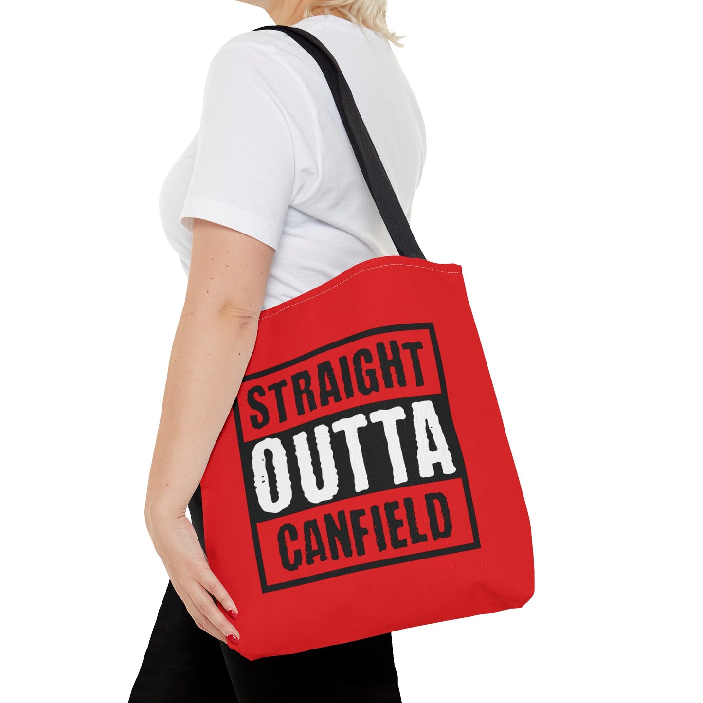 "Straight Outta Canfield" Tote Bag, Black "C"