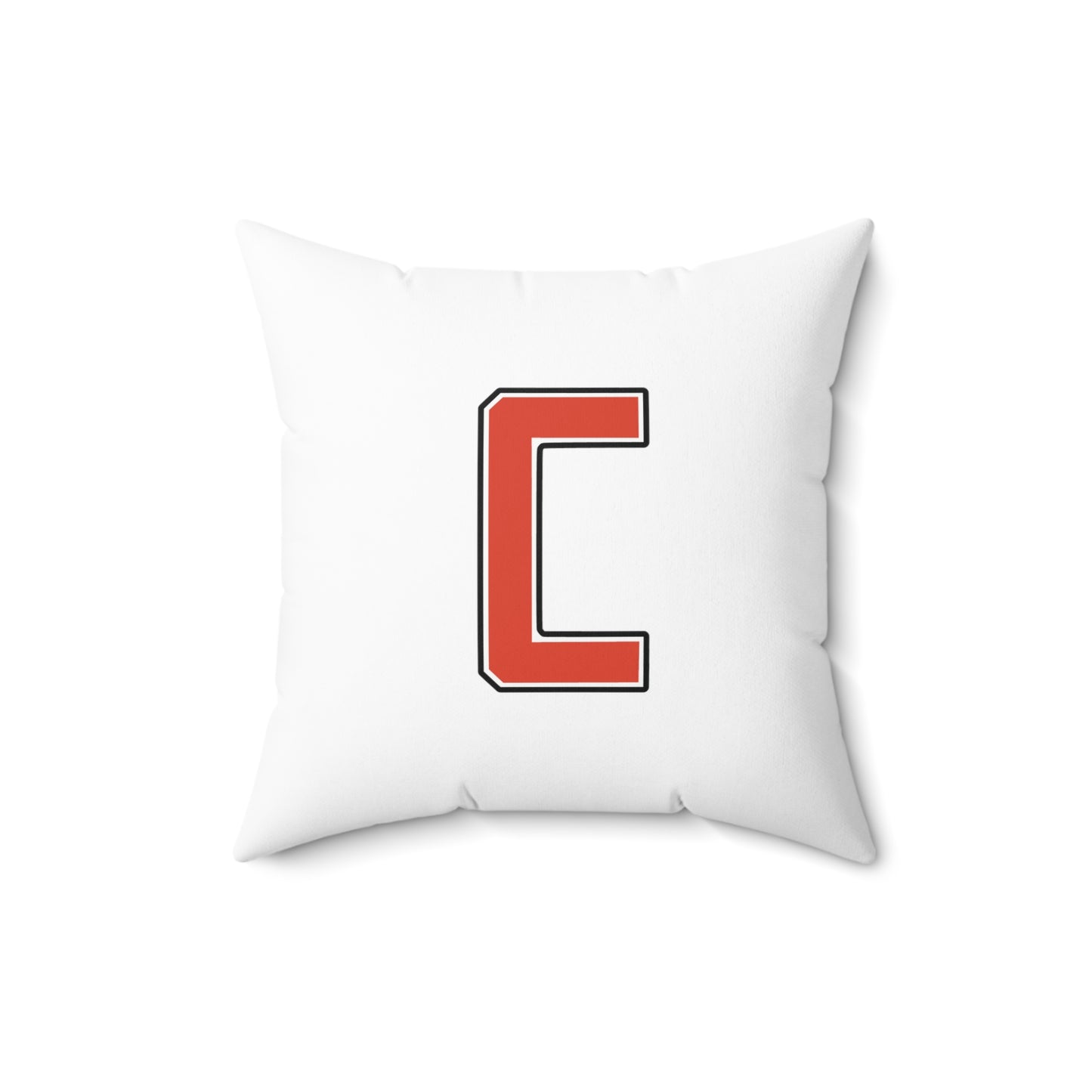 Canfield Football Badge Double Sided Square Pillow, Red "C"