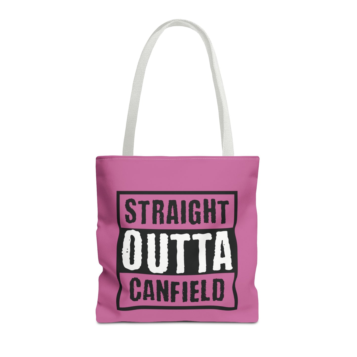 "Straight Outta Canfield" Tote Bag, White Cardinal