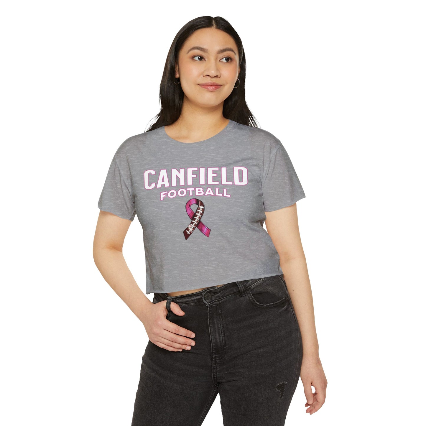 Canfield Football (Breast Cancer), Women's Crop Top