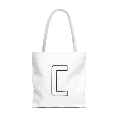 Canfield Tote Bag, White Cardinal & White Canfield "C"