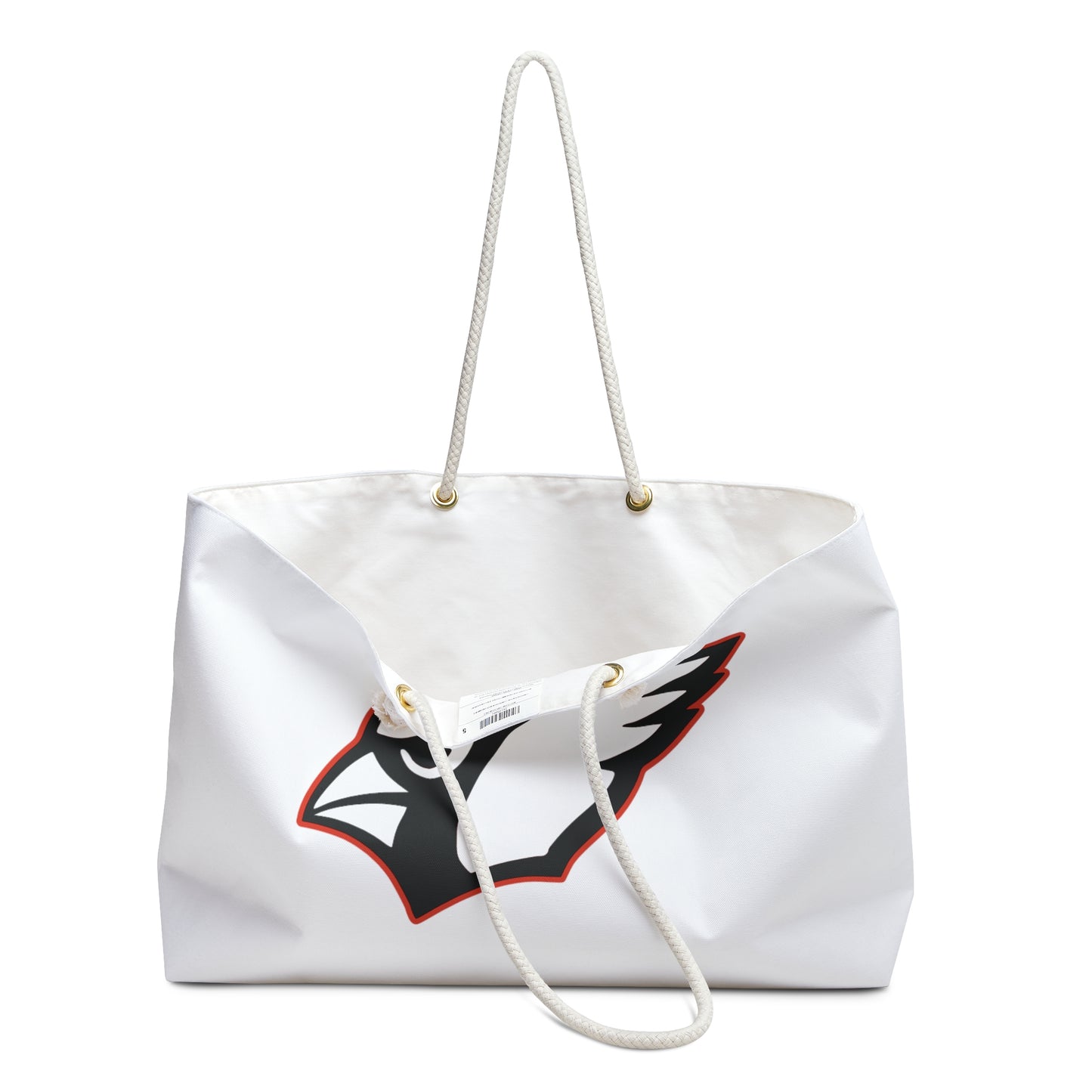 Canfield Weekender Bag, White Cardinal w/Red Trim & Black "C"