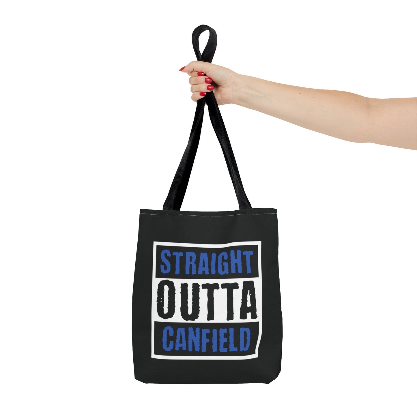 "Straight Outta Canfield" Tote Bag, Black "C"