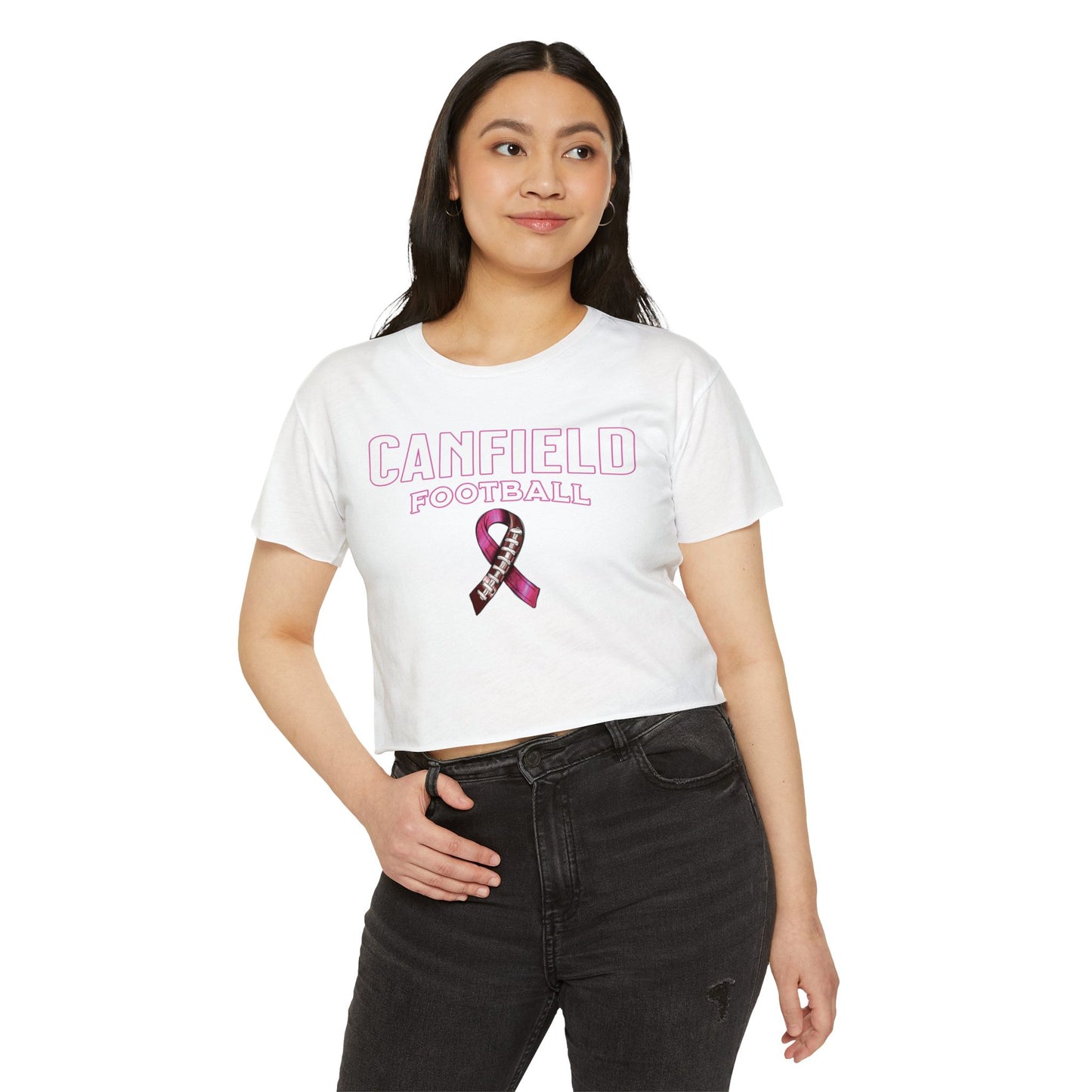 Canfield Football (Breast Cancer), Women's Crop Top