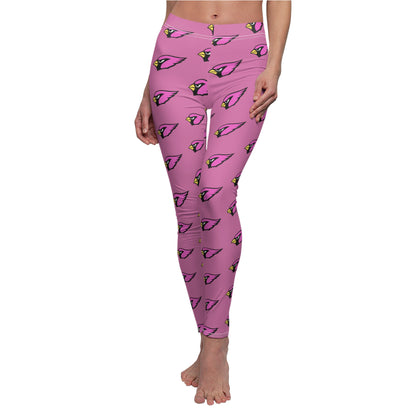 Women's Casual Leggings, Pink Cardinal