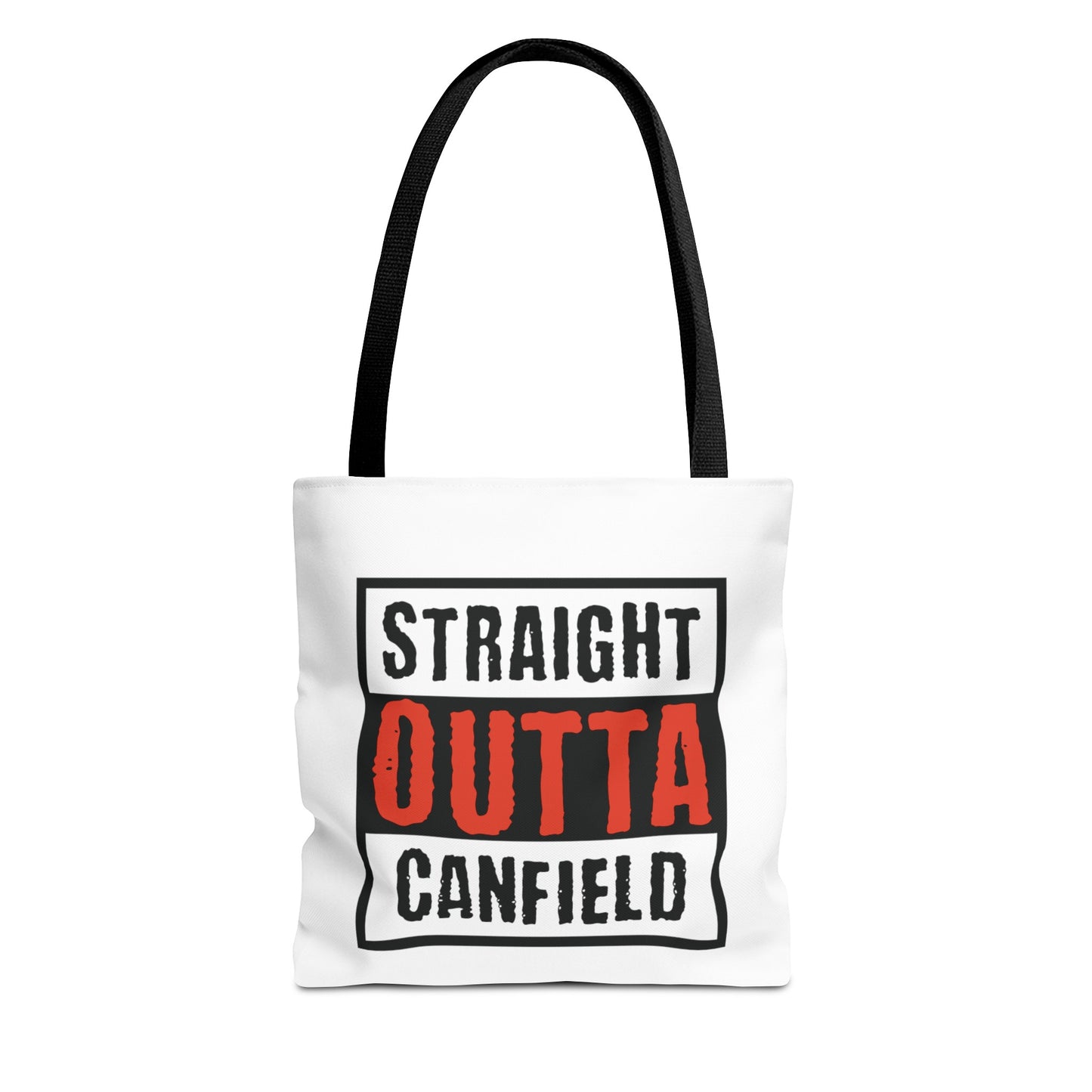 "Straight Outta Canfield" Tote Bag, Black "C"