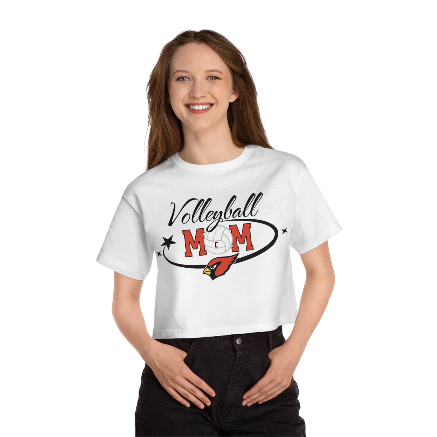 Volleyball Mom, Women's Cropped T-Shirt