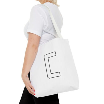 Canfield Tote Bag, White Cardinal & White Canfield "C"