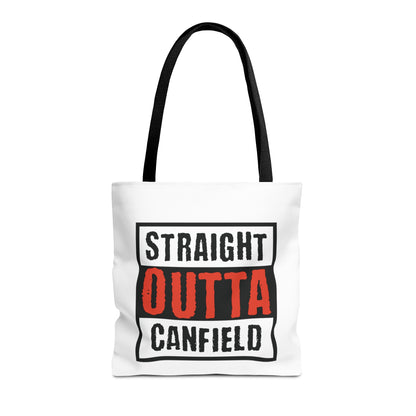 "Straight Outta Canfield" Tote Bag, White "C"