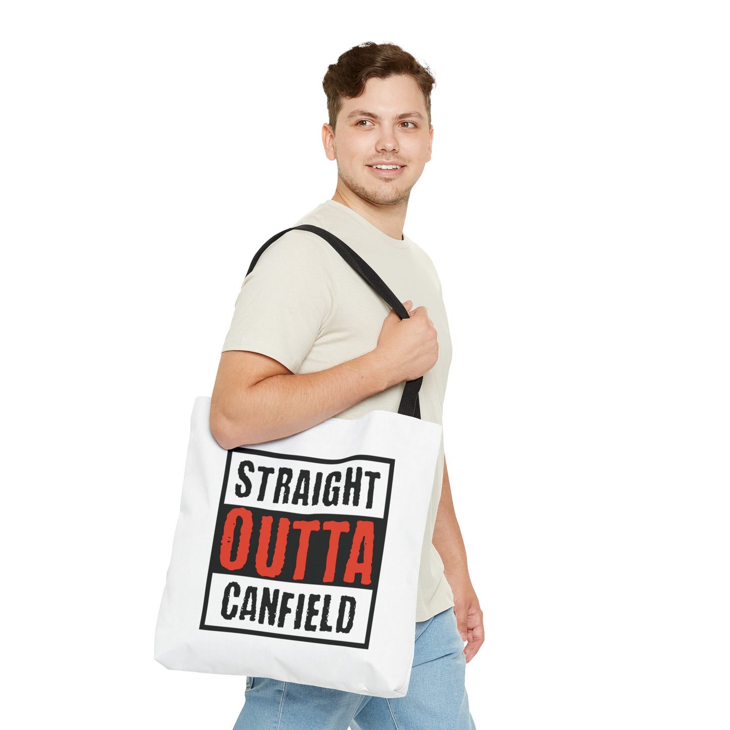 "Straight Outta Canfield" Tote Bag, Black "C"