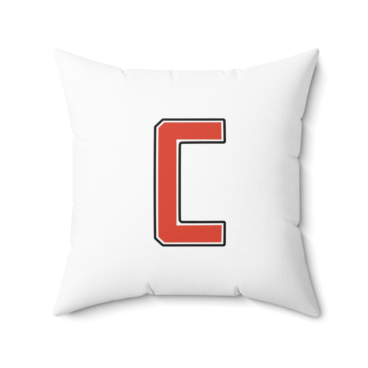 Canfield Double Sided Square Pillow, Red Cardinal & Red "C"