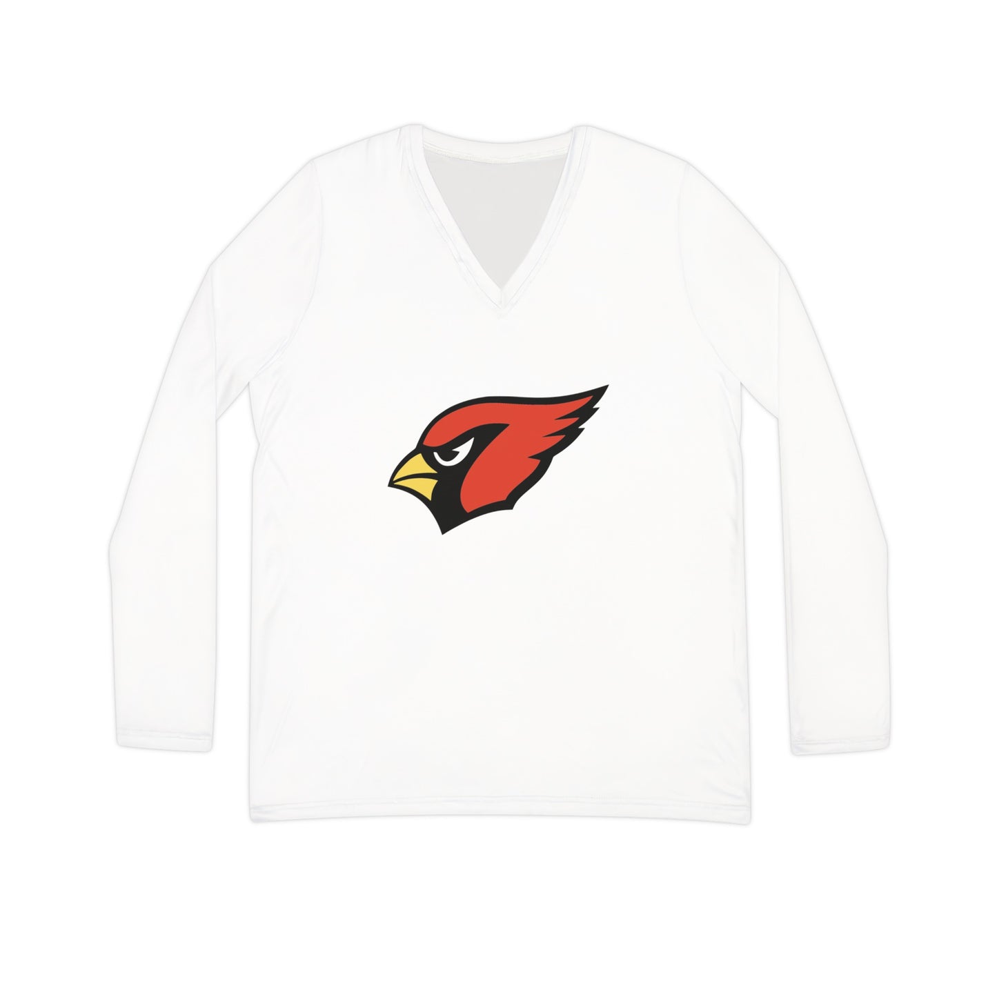 Red Cardinal, Women's Long Sleeve V-neck Shirt