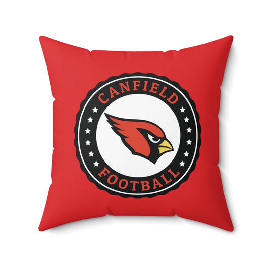 Canfield Football Double Sided Square Pillow, White "C"