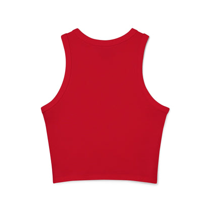 Red "Straight Outta Canfield",  Micro Rib Racer Tank Top