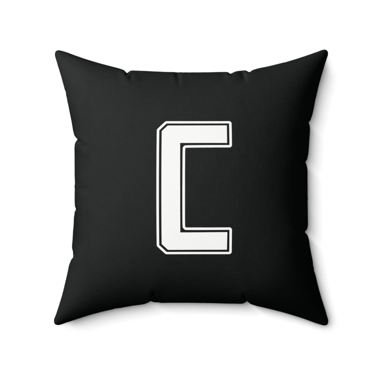 Canfield Football Double Sided Square Pillow, White "C"