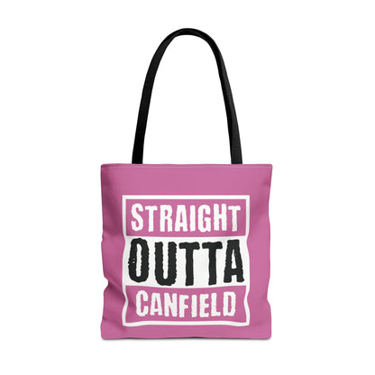 "Straight Outta Canfield" Tote Bag, White "C"