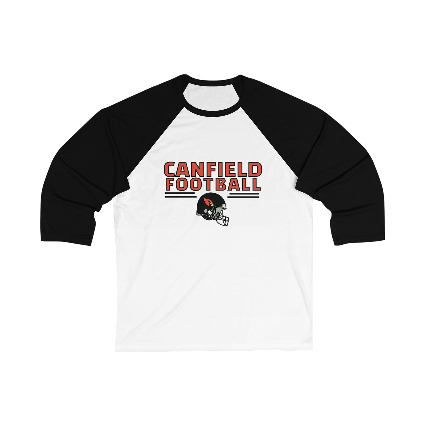 Canfield Football, 3/4 Sleeve Baseball Tee