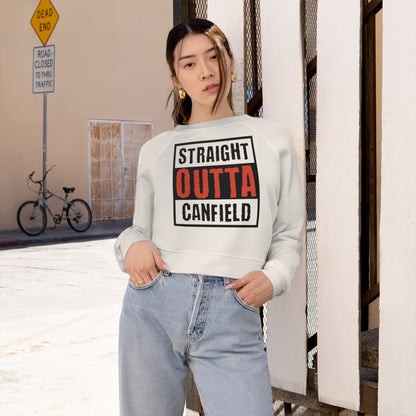 "Straight Outta Canfield" Women's Cropped Fleece Pullover