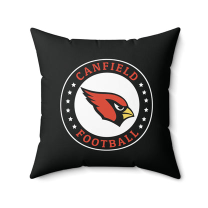 Canfield Football Badge Double Sided Square Pillow, Black "C"