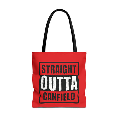 "Straight Outta Canfield" Tote Bag, Black "C"