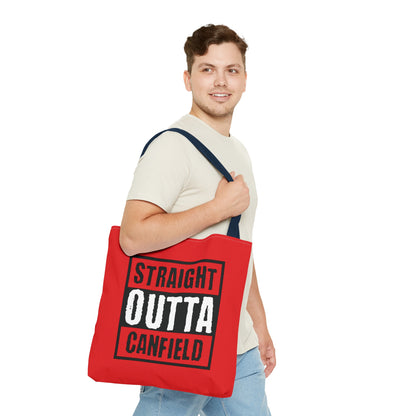 "Straight Outta Canfield" Tote Bag, White "C"