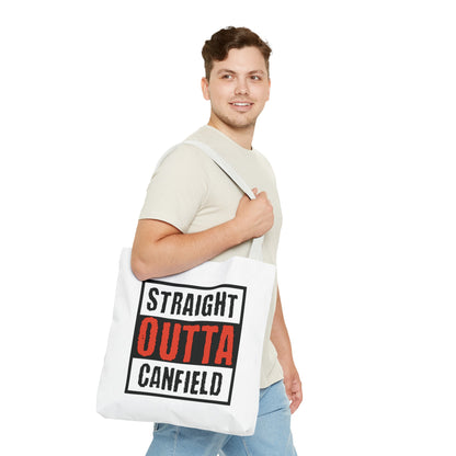 "Straight Outta Canfield" Tote Bag, White "C"