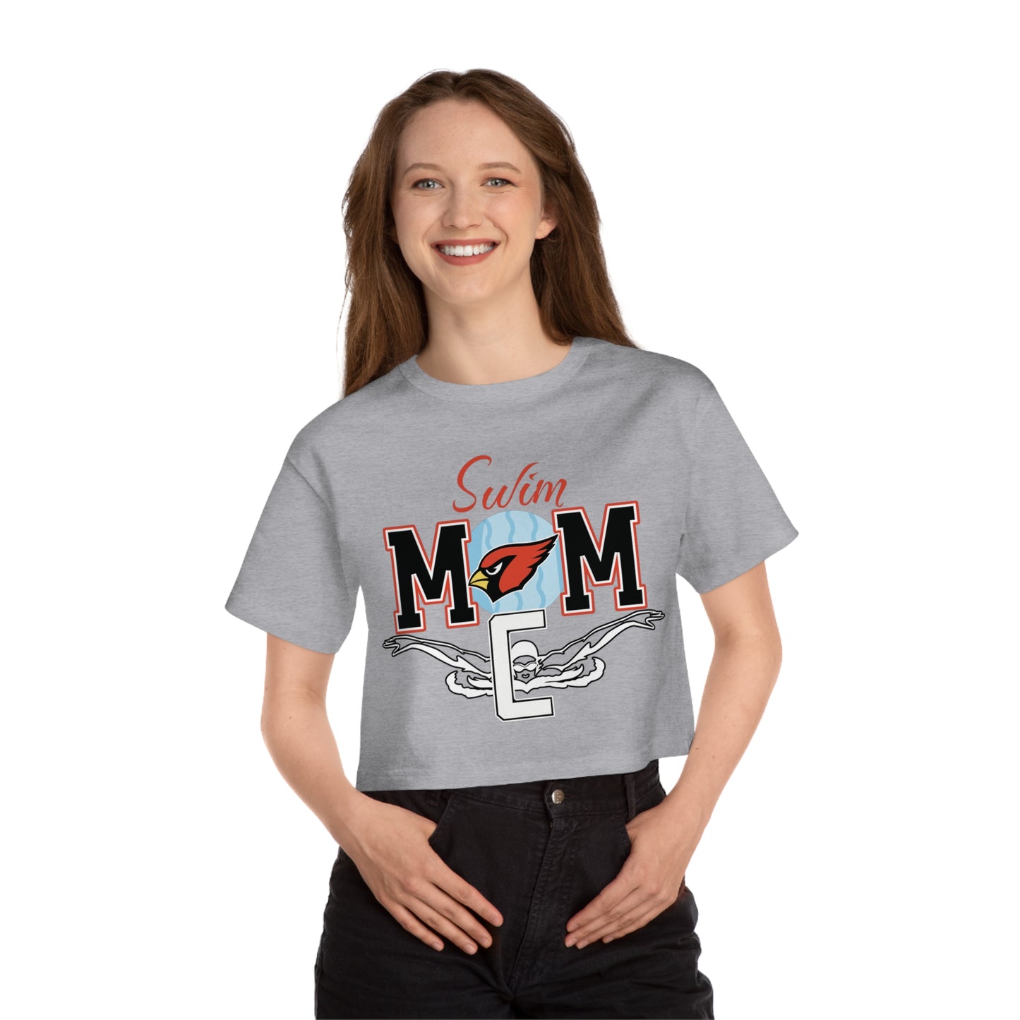 Swim Mom, Women's Cropped T-Shirt