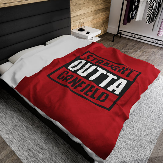 "Straight Outta Canfield" Velveteen Plush Blanket