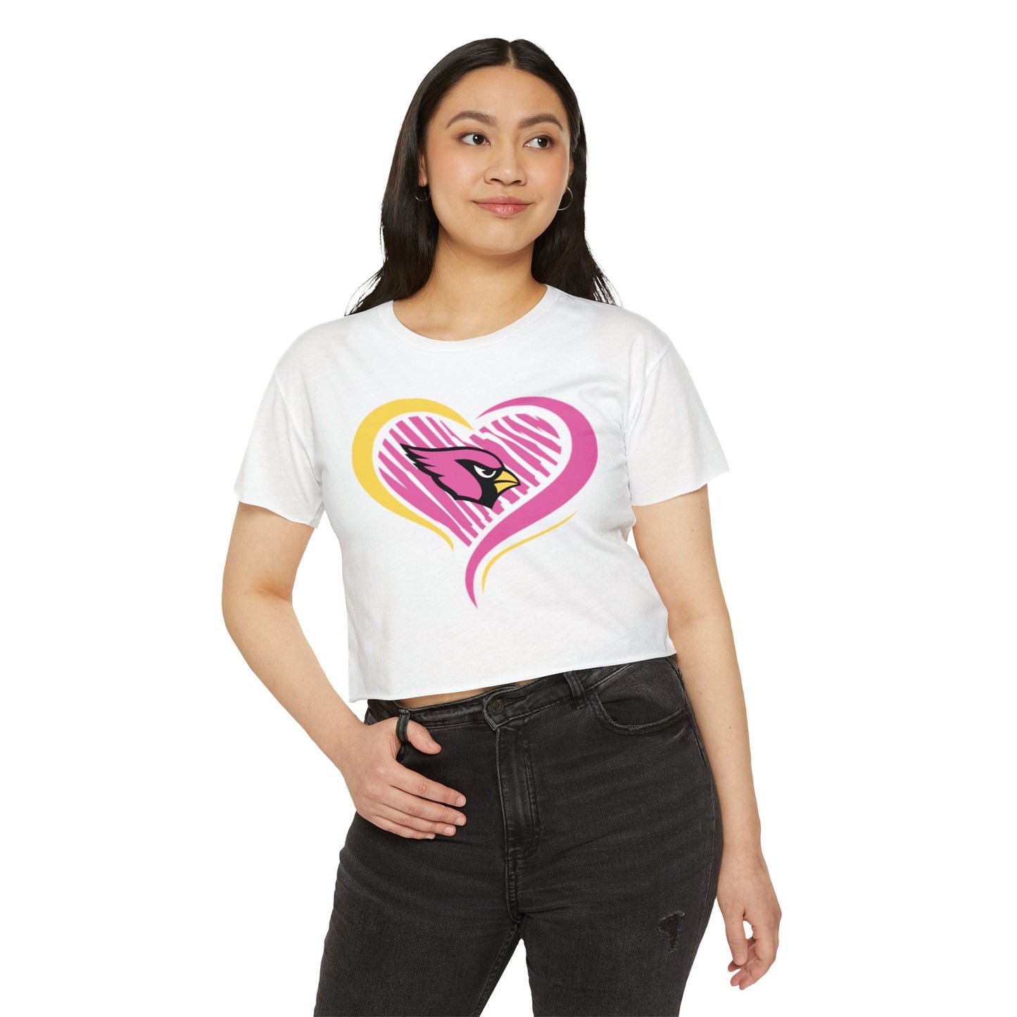 Canfield Heart, Women's Crop Top (Breast Cancer Awareness)