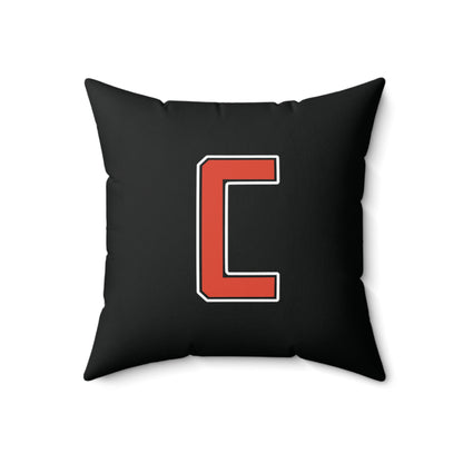 Canfield Double Sided Square Pillow, Red Cardinal & Red "C"