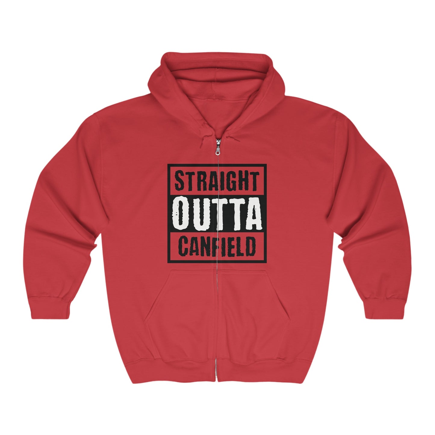 "Straight Outta Canfield" Heavy Blend™ Full Zip Hooded Sweatshirt