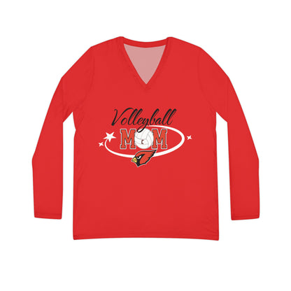 Volleyball Mom, Women's Long Sleeve V-neck Shirt