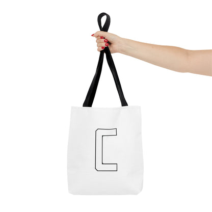 Canfield Tote Bag, White Cardinal & White Canfield "C"