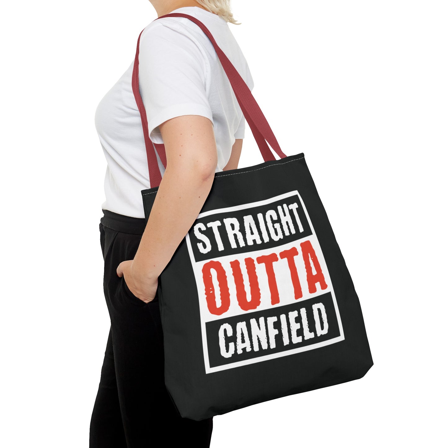 "Straight Outta Canfield" Tote Bag, Red Cardinal