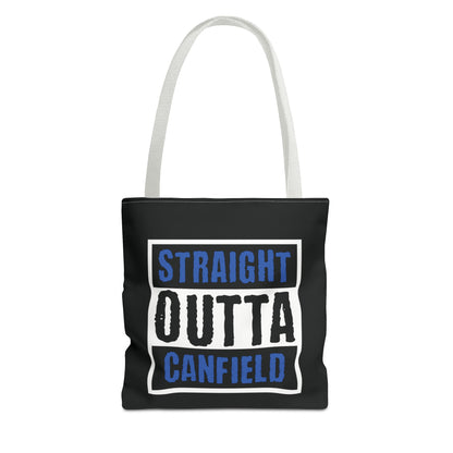 "Straight Outta Canfield" Tote Bag, Black "C"