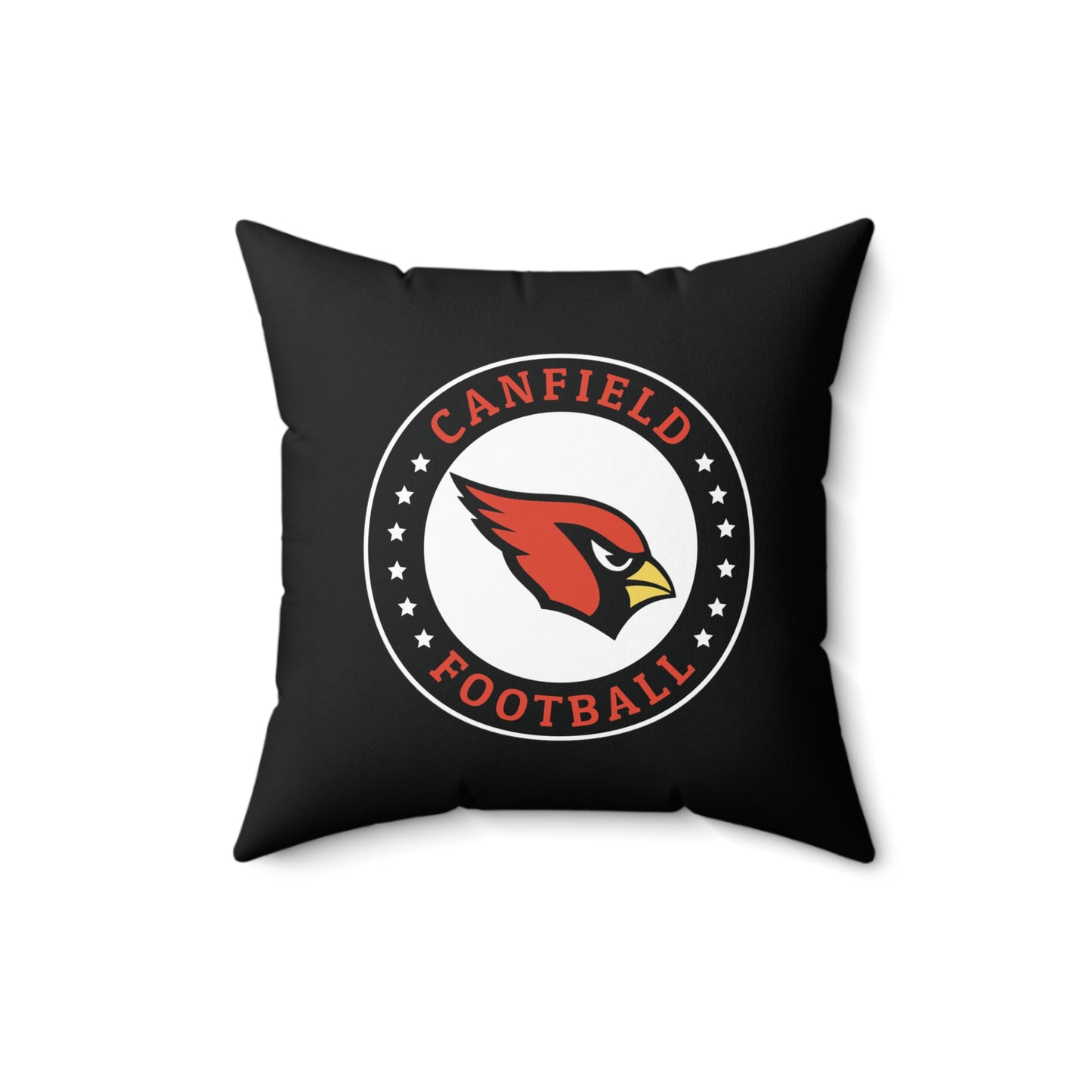 Canfield Football Double Sided Square Pillow, White "C"