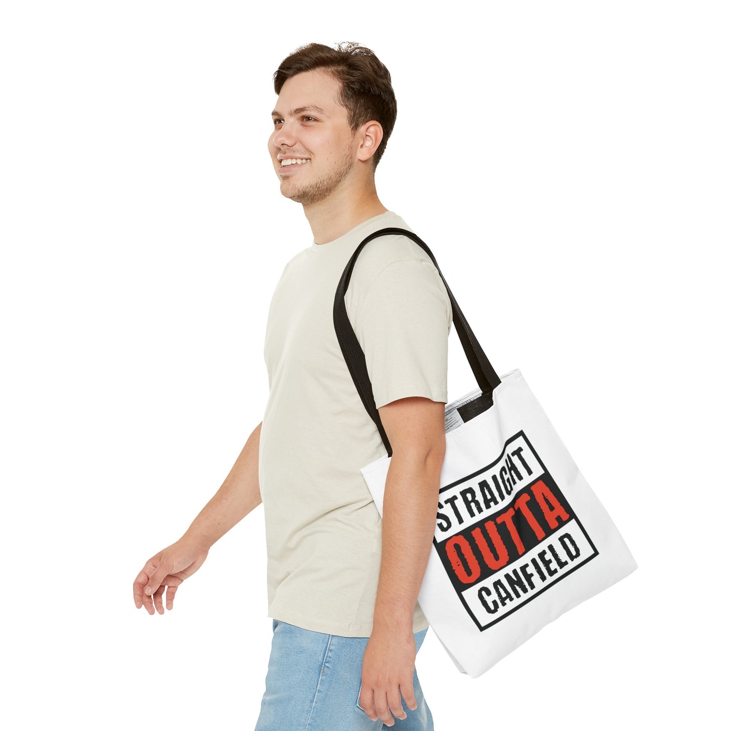 "Straight Outta Canfield" Tote Bag, White "C"