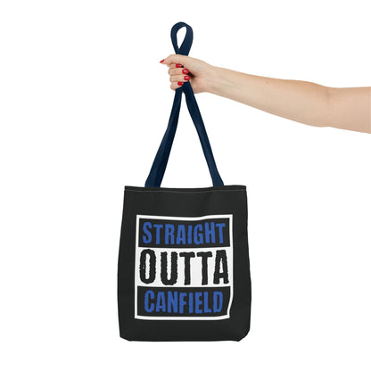 "Straight Outta Canfield" Tote Bag, Black "C"