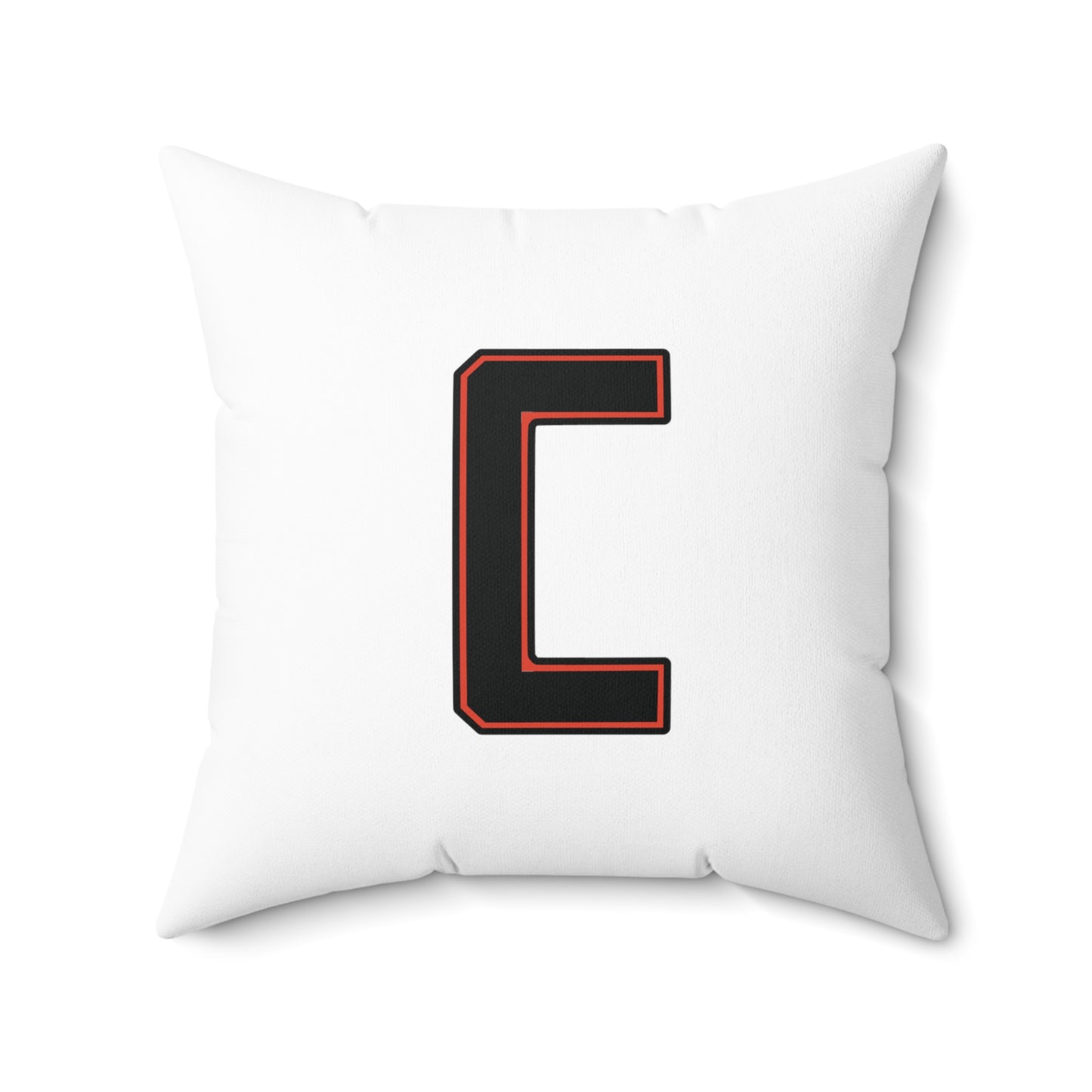 Canfield Football Badge Double Sided Square Pillow, Black"C"