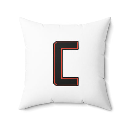 Canfield Football Badge Double Sided Square Pillow, Black"C"