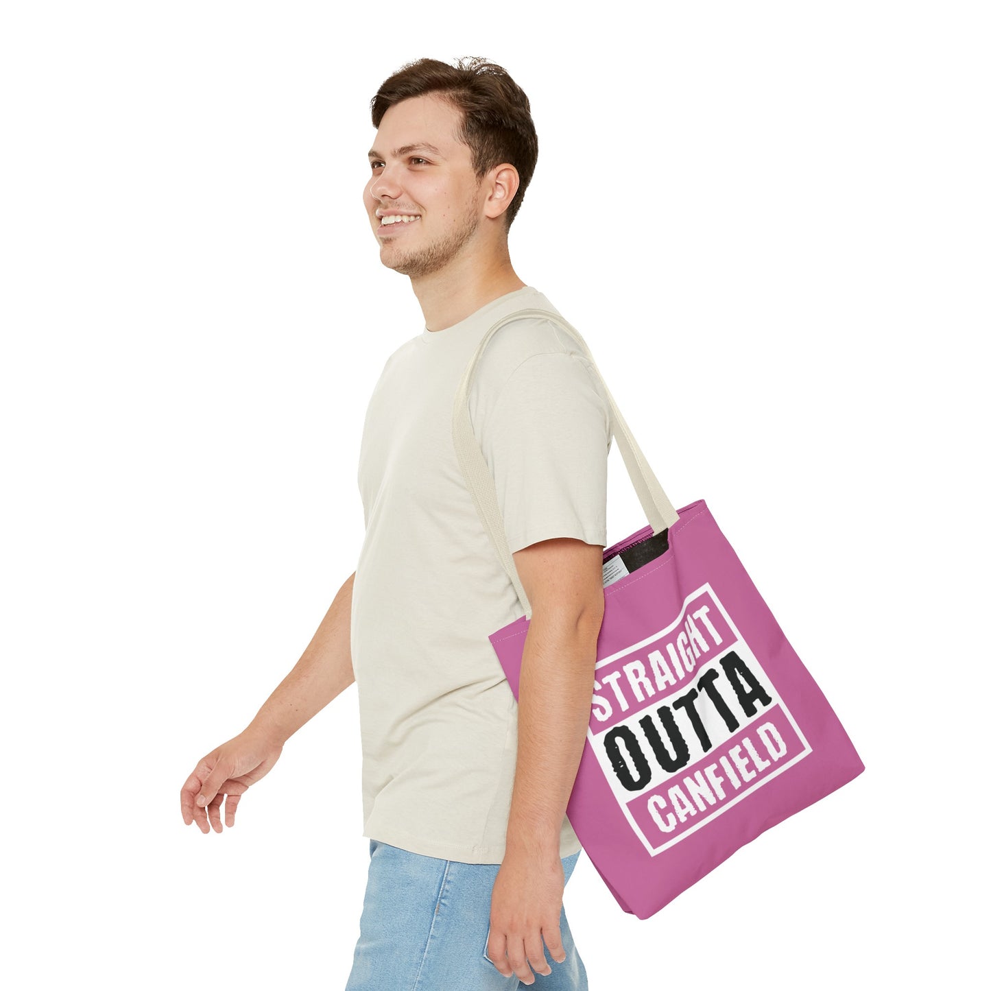 "Straight Outta Canfield" Tote Bag, White "C"