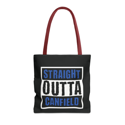 "Straight Outta Canfield" Tote Bag, Black "C"