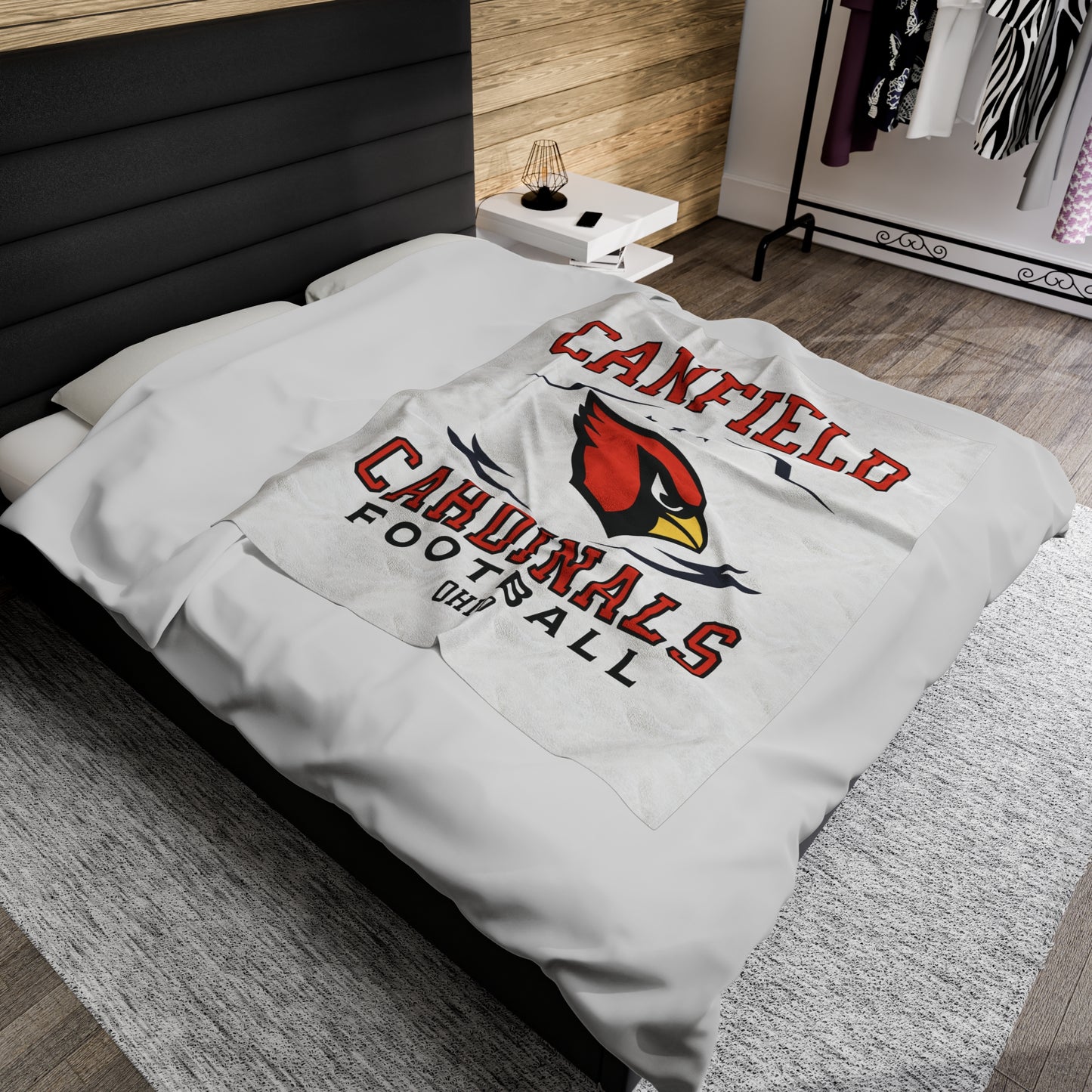 Canfield Football Velveteen Plush Blanket - Perfect for Football Fans, Cozy Home Decor